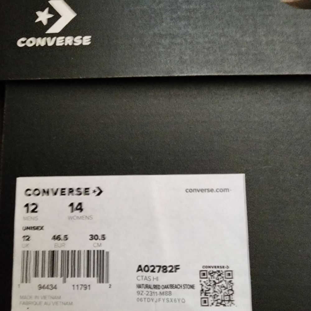 Converse Chuck Taylor All Star Craft Mix Hi Natural Red Oak Size 12 NIB - Picture 7 of 11